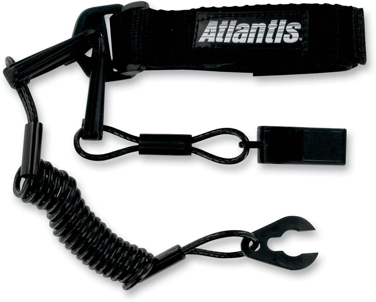 Atlantis Pro Floating Wrist Lanyard Black W/whistle