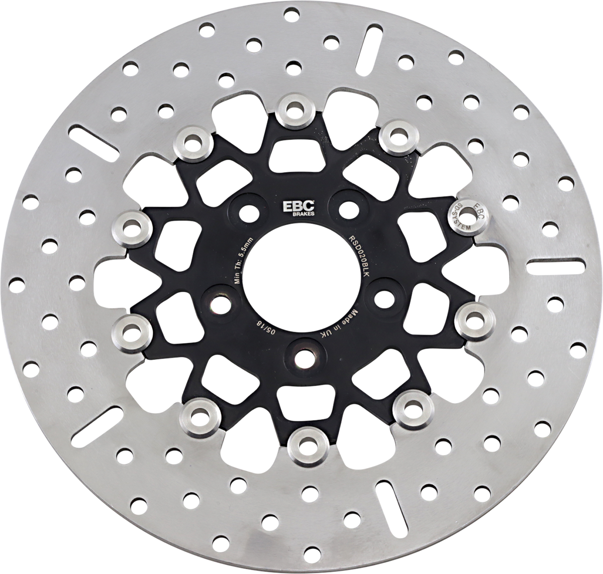 Ebc Floating Brake Rotor Chrome W/black Center