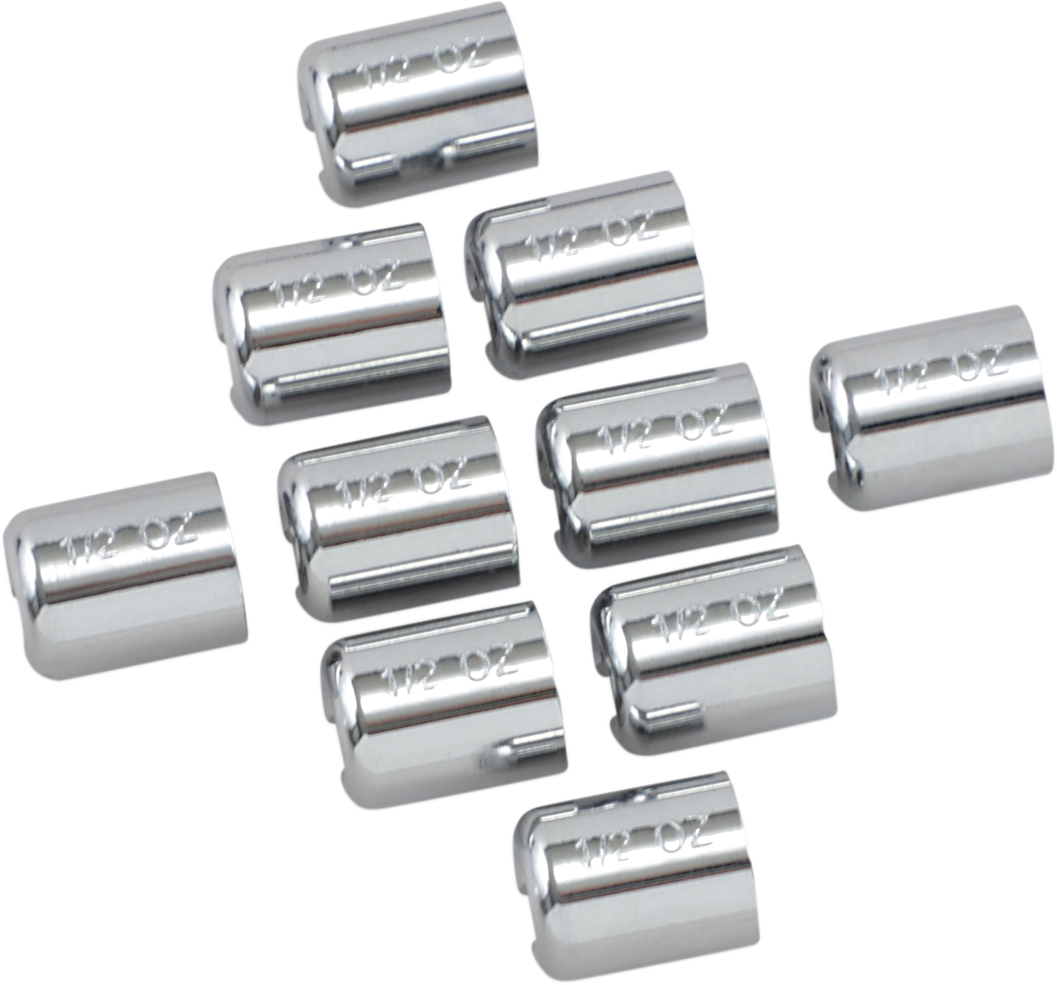 K&l Spoked Wheel Weights Chrome 1/2 Oz 10/pk