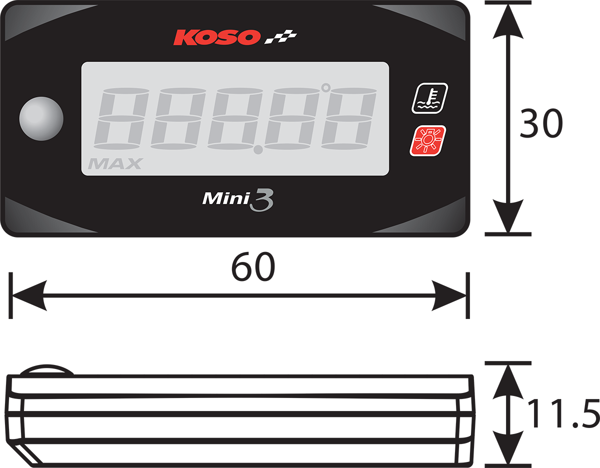 Koso Honda Grom Mini 3 Cylinder Head Temperature Meter