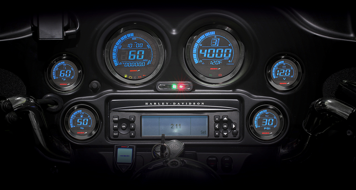 Koso Digital Gauge Cluster Black Bezel 04-13 Flht And Fltr